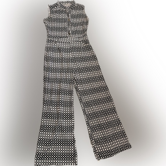 Button Up Printed Long Wide Leg Pant jumpsuit size L - Picture 2 of 7